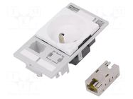 E-type socket; 250VAC; 16A; IP20; on panel; Input: RJ45,4mm fork MURRELEKTRONIK