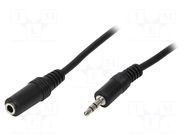 Cable; Jack 3.5mm 3pin plug,Jack 3.5mm socket; 10m; black LOGILINK