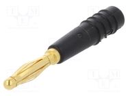 Connector: 2mm banana; plug; 10A; 30VAC; 60VDC; black; gold-plated STÄUBLI