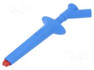 Clip-on probe; crocodile; 16A; blue; Contacts: brass; 1kV; 4mm STÄUBLI
