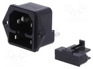 Connector: AC supply; socket; male; 10A; 250VAC; IEC 60320; C14 (E) SCHURTER