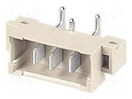 Connector: DIN 41612; socket; male; PIN: 3; angled 90°; 15A; THT HARTING