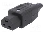 Connector: AC supply; plug; female; 16A; 250VAC; C21,hot condition SCHURTER