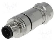 Connector: M12; plug; PIN: 5; male; B code-Profibus; for cable; IP65 