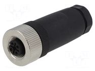 Connector: M12; plug; PIN: 5; female; 60V; straight; IP65,IP67; 4A DEGSON ELECTRONICS
