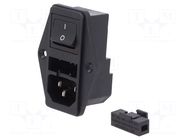 Connector: AC supply; socket; male; 10A; 250VAC; C14 (E),C18; 6762 SCHURTER