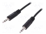 Cable; Jack 3.5mm 3pin plug,both sides; 1m; black LOGILINK