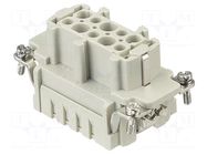 Connector: HDC; contact insert; female; 16A; 500V; Han E®; PIN: 10 HARTING