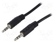 Cable; Jack 3.5mm plug,both sides; 5m; black LOGILINK