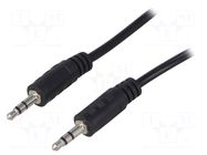 Cable; Jack 3.5mm 3pin plug,both sides; 5m; black LOGILINK