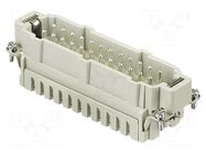 Connector: HDC; contact insert; male; 16A; 500V; Han® ES; PIN: 24 HARTING