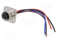 Connector: M12; socket; PIN: 4; female; D code-Ethernet; IP67; 250V DEGSON ELECTRONICS