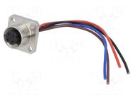 Connector: M12; socket; female; PIN: 4; straight; D code-Ethernet DEGSON ELECTRONICS