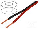 Wire: loudspeaker cable; 2x1.5mm2; stranded; CCA; black-red; PVC TASKER