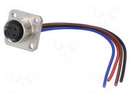 Connector: M12; socket; female; PIN: 4; straight; 4A; 250V; IP67 DEGSON ELECTRONICS