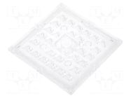 LED lens; square; plexiglass PMMA; transparent; Mounting: screw LEDIL