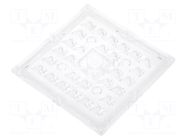 LED lens; square; plexiglass PMMA; transparent; Mounting: screw LEDIL