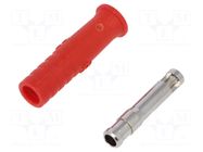 Connector: 2mm banana; socket; 10A; 30VAC; 60VDC; red; 18.1mm ELECTRO-PJP
