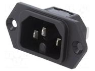 Connector: AC supply; socket; male; 10A; 250VAC; C16; 6110-3; IP40 SCHURTER