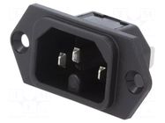 Connector: AC supply; socket; male; 10A; 250VAC; C16; 6110-3; IP40 SCHURTER