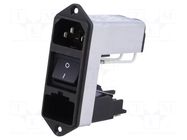 Connector: AC supply; socket; male; 10A; 250VAC; C14 (E); CD; 0.3mH SCHURTER