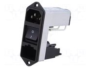 Connector: AC supply; socket; male; 10A; 250VAC; C14 (E); CD; 0.3mH SCHURTER