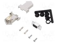 Connector: D-Sub; PIN: 9; plug; female; soldering; for cable; black ENCITECH
