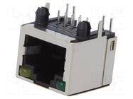 Connector: RJ45; socket; PIN: 8; Cat: 5; shielded; 8p8c; THT; angled ENCITECH