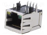 RJ45; socket; PIN: 8; Cat: 5e; shielded; Layout: 8p8c; THT; angled ENCITECH