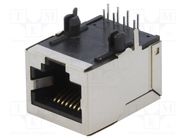 RJ45; socket; PIN: 8; Cat: 5e; shielded; Layout: 8p8c; THT; angled ENCITECH