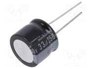 Capacitor: electrolytic; THT; 33uF; 250VDC; Ø18x15mm; Pitch: 7.5mm NICHICON