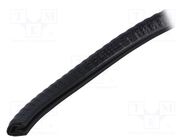 Hole and edge shield; PVC; L: 5m; black; H: 9.5mm; W: 6.5mm; -40÷90°C 