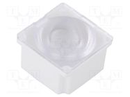 LED lens; square; polycarbonate; transparent; Colour: white LEDIL