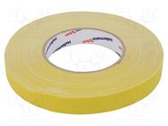 Tape: textile; W: 19mm; L: 50m; Thk: 0.31mm; yellow; 64N/cm; 10% HELLERMANNTYTON