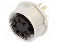 Connector: M16; socket; female; PIN: 7; 5A; 60V; soldering; IP40; 270° LUMBERG