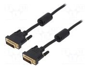 Cable; DVI-D (24+1) plug,both sides; PVC; Len: 3m; black LOGILINK