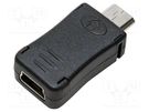 Adapter; USB 2.0; USB B micro plug,USB mini 5pin socket; black LOGILINK