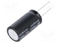 Capacitor: electrolytic; bipolar; THT; 2200uF; 25VDC; Ø18x35.5mm NICHICON