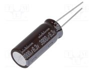 Capacitor: electrolytic; low ESR; THT; 3900uF; 6.3VDC; Pitch: 5mm NICHICON