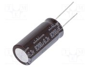 Capacitor: electrolytic; low ESR; THT; 8200uF; 6.3VDC; Ø16x35.5mm NICHICON