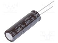 Capacitor: electrolytic; low ESR; THT; 3300uF; 16VDC; Ø12.5x40mm NICHICON