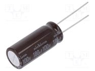 Capacitor: electrolytic; low ESR; THT; 180uF; 100VDC; Ø12.5x30.5mm NICHICON