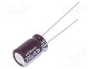 Capacitor: electrolytic; low ESR; THT; 330uF; 6.3VDC; Ø8x11.5mm NICHICON