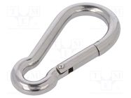 Carabiner; acid resistant steel A4; for rope; L: 80mm; 8mm KRAFTBERG