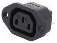 Connector: AC supply; socket; female; 10A; 250VAC; C13 (F) SCHURTER