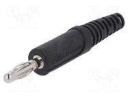 Plug; 4mm banana; 32A; 33VAC; 70VDC; black; non-insulated; 2.5mm2 SCHÜTZINGER