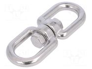Swivel; acid resistant steel A4; for rope; L: 90mm; 8mm; eye/ eye KRAFTBERG