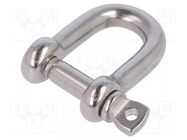 Dee shackle; acid resistant steel A4; for rope; 8mm KRAFTBERG