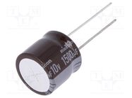 Capacitor: electrolytic; low ESR; THT; 1500uF; 10VDC; Ø16x15mm NICHICON