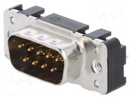 Connector: D-Sub; PIN: 9; socket; male; on PCBs; straight; THT HARTING